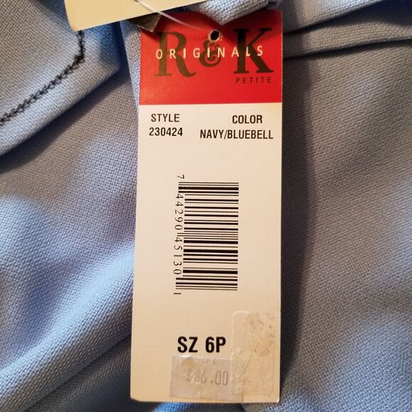 R&K Originals Size 6P Navy/Bluebell Padded Shoulder Embroidered Blazer Jacket - Picture 7 of 9